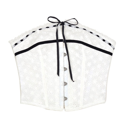 Hooked herringbone corset white