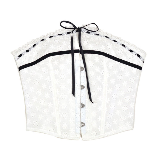 Hooked herringbone corset white