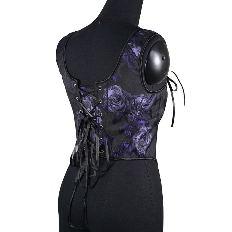Rose Print Herringbone Corset Body Shaper