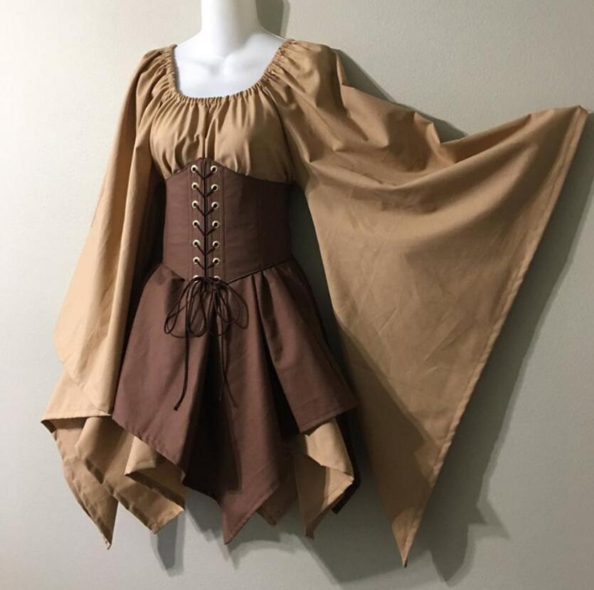 Medieval Elf Fairy Lace-Up Corset Dress