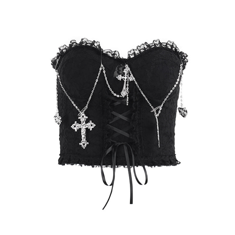 Cross Chain Corset Bodysuit