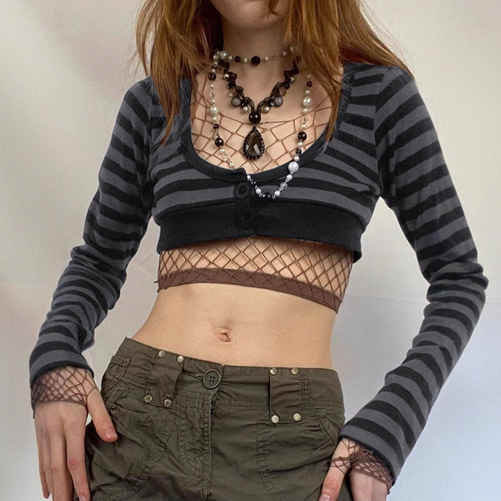 Sweater Weather Scowl Long Sleeve Crop Top