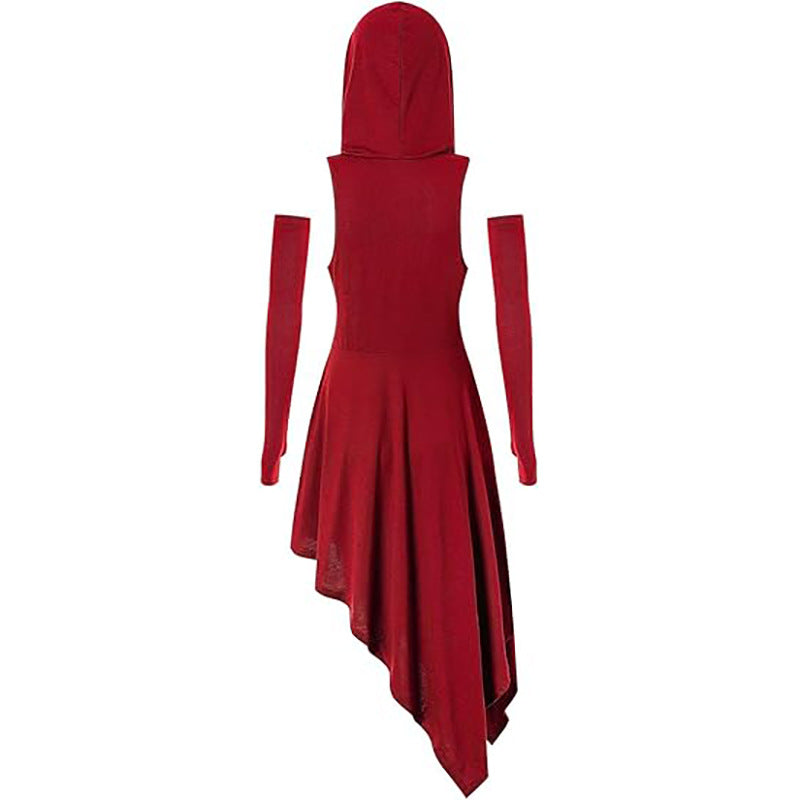 Irregular Hooded Dress