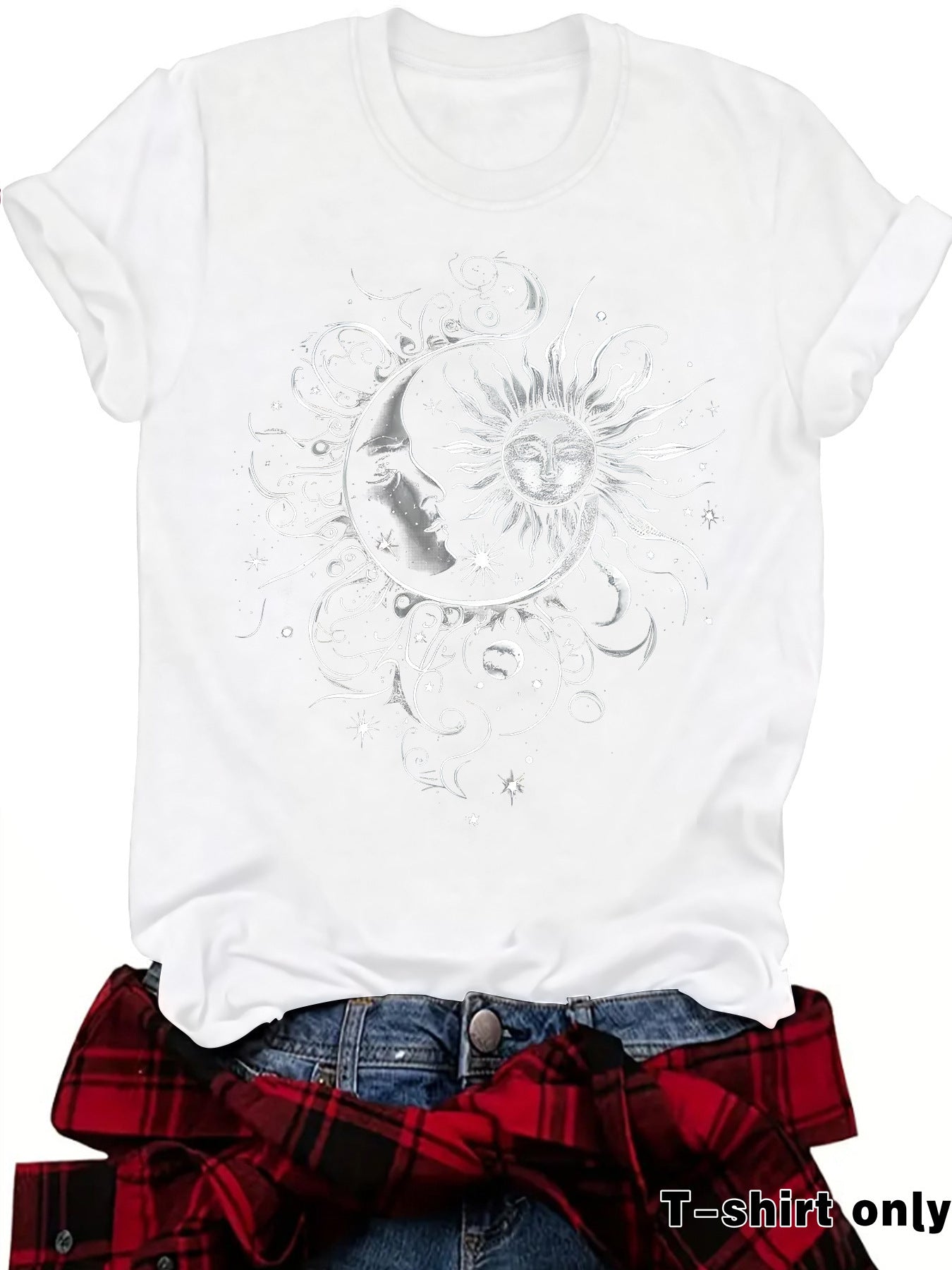 Short sleeved sun and moon t-shirt