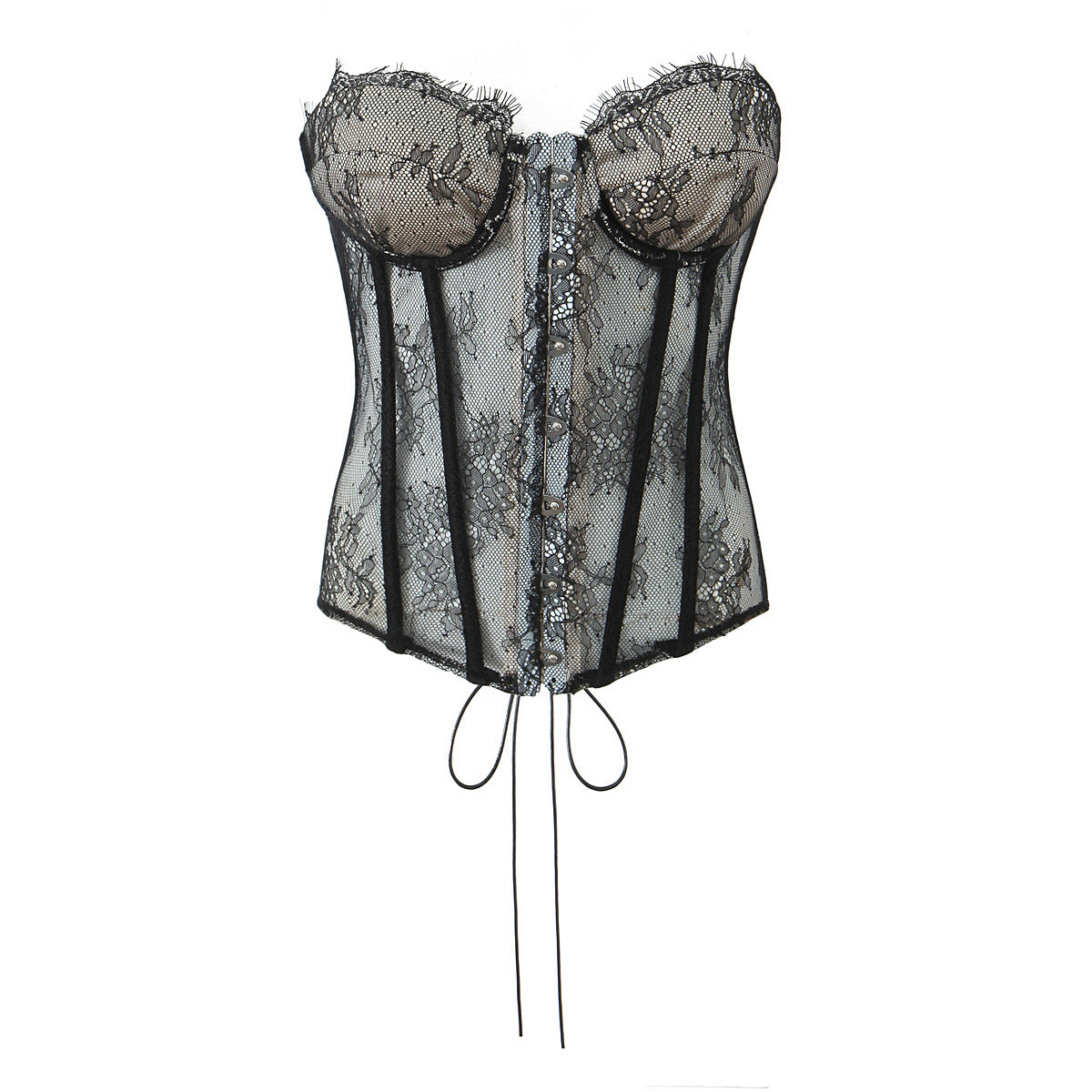 Splicing Black Over Bust Corset