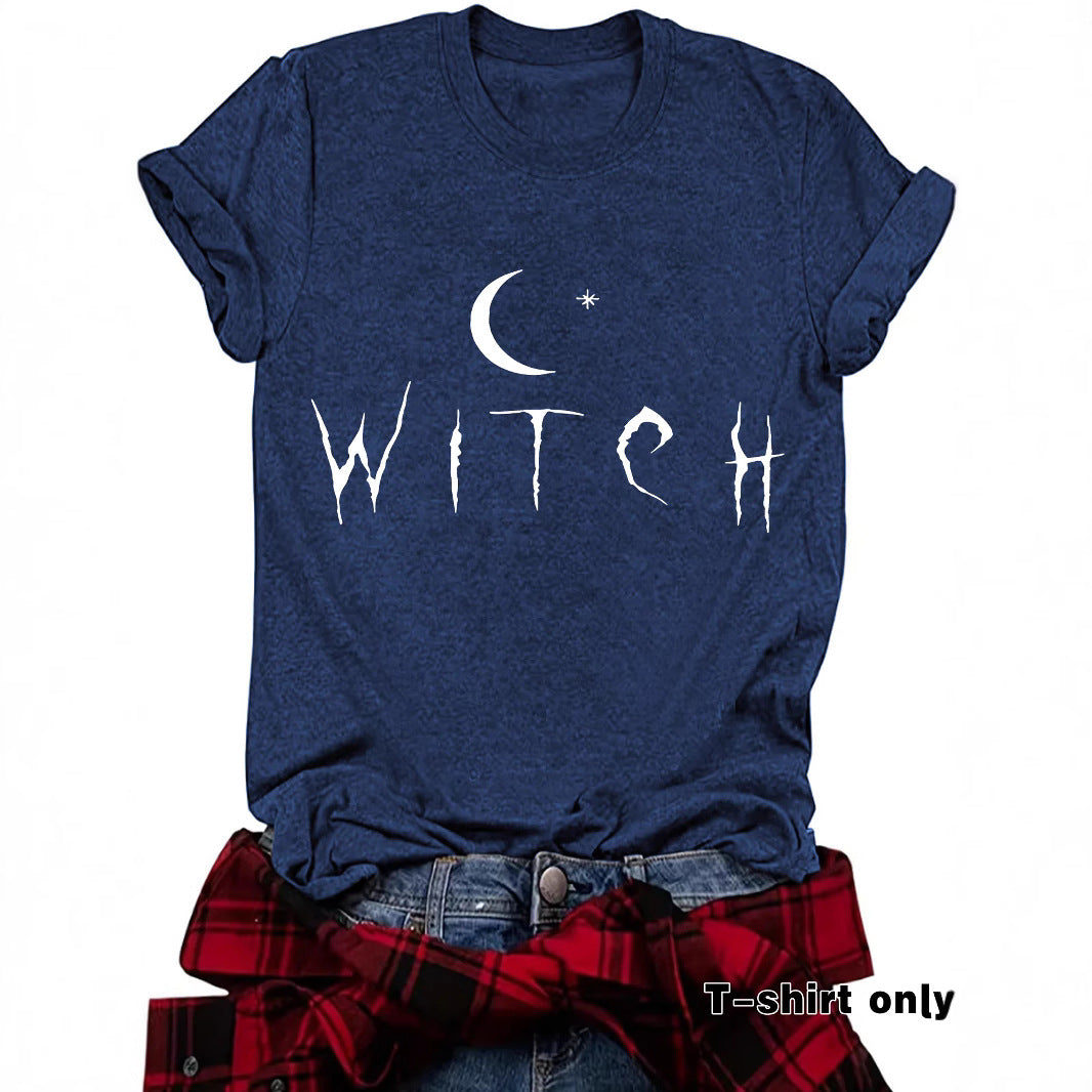 WITCH Moon Printed Short Sleeves