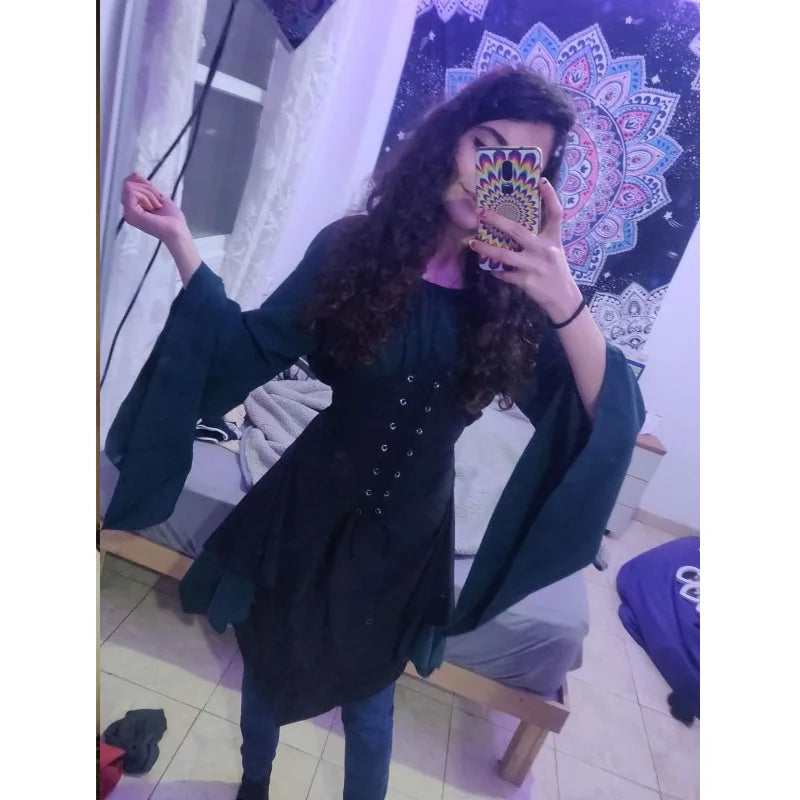 Medieval Elf Fairy Lace-Up Corset Dress