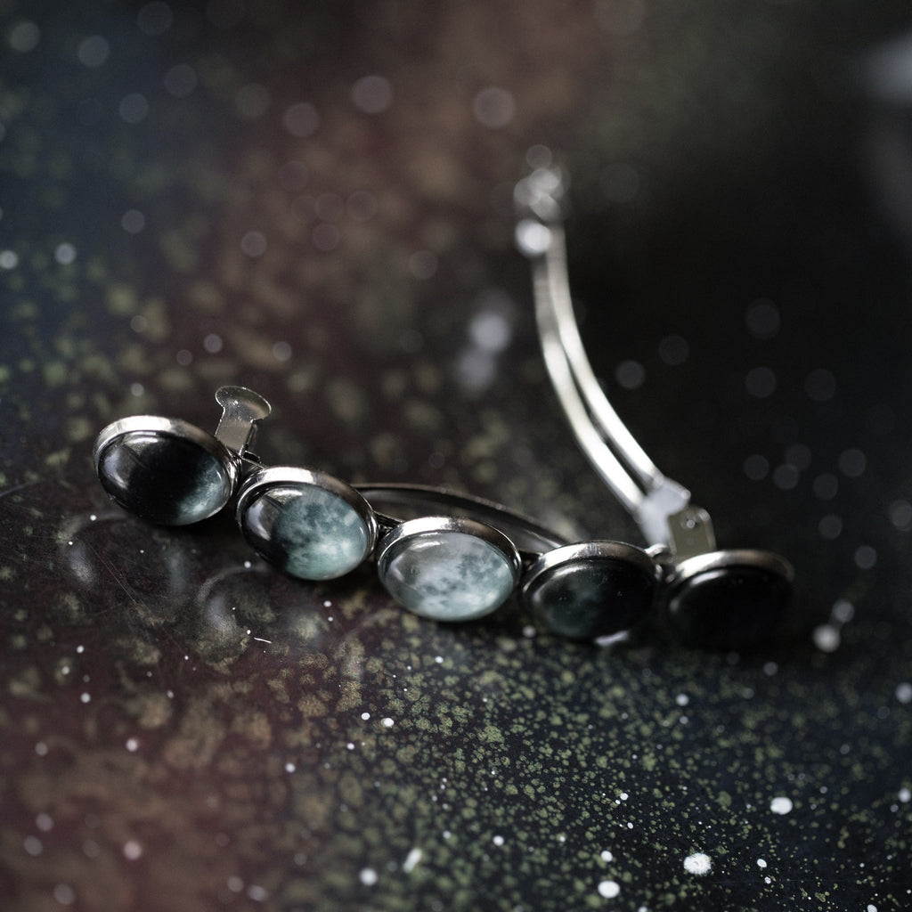 Moon Phase Hair Clip Barrette - Cosmic Style for Stargazers