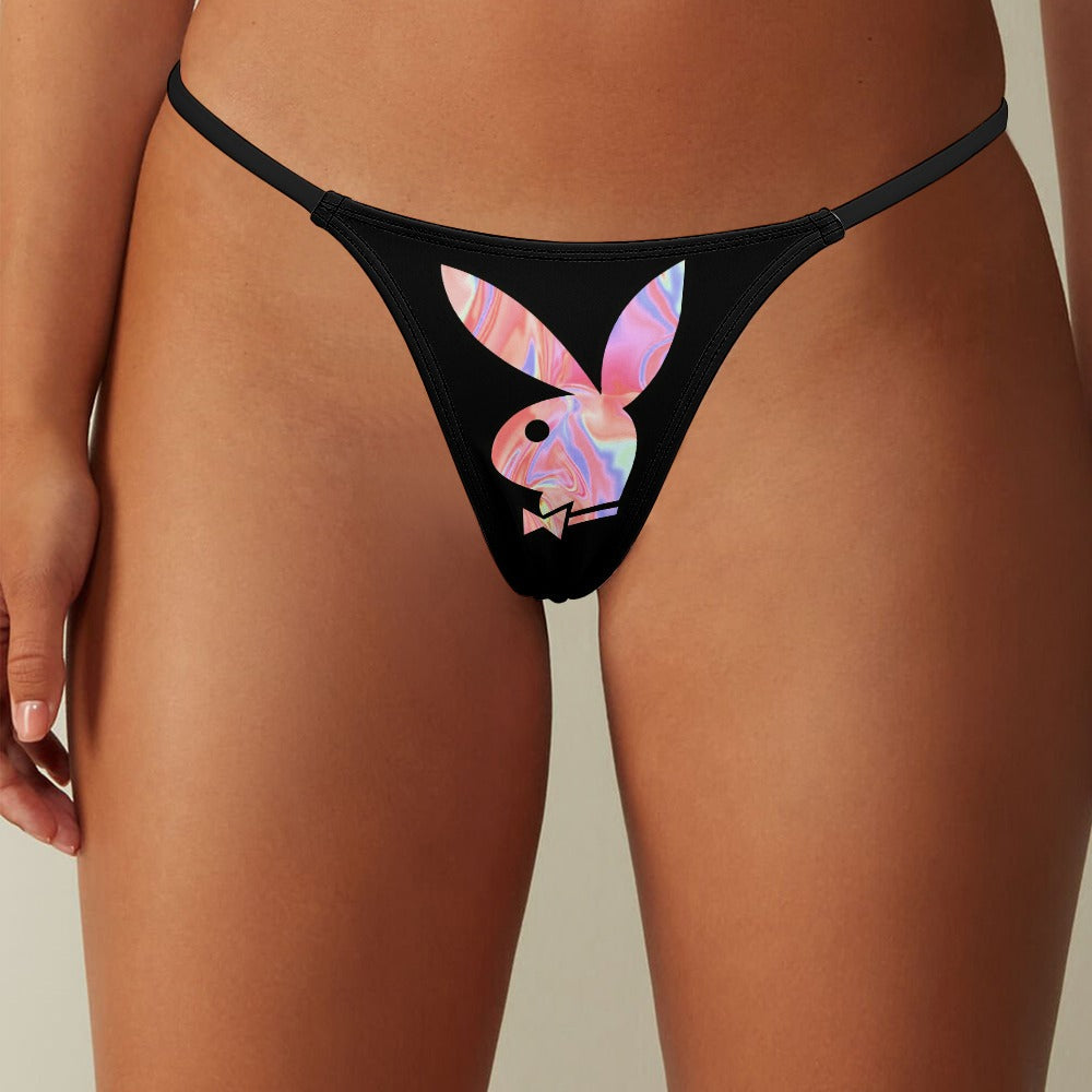 Playboy Pink Holographic Women's Thong Underwear