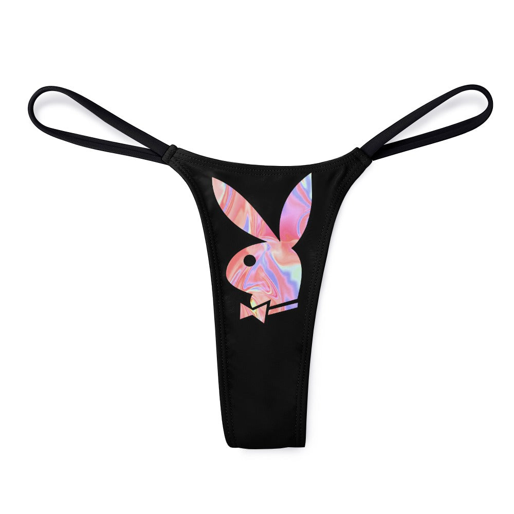 Playboy Pink Holographic Women's Thong Underwear