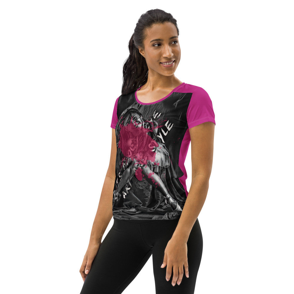 LOVE ART AND STYLE Women's Athletic T-shirt by Gianneli-3
