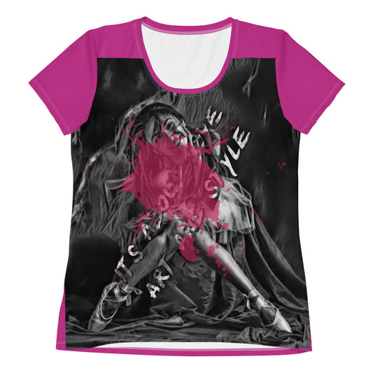LOVE ART AND STYLE Women's Athletic T-shirt by Gianneli-0
