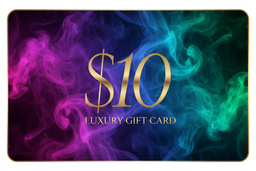Gift card Image for $10, popping colors smokey background, delicate text