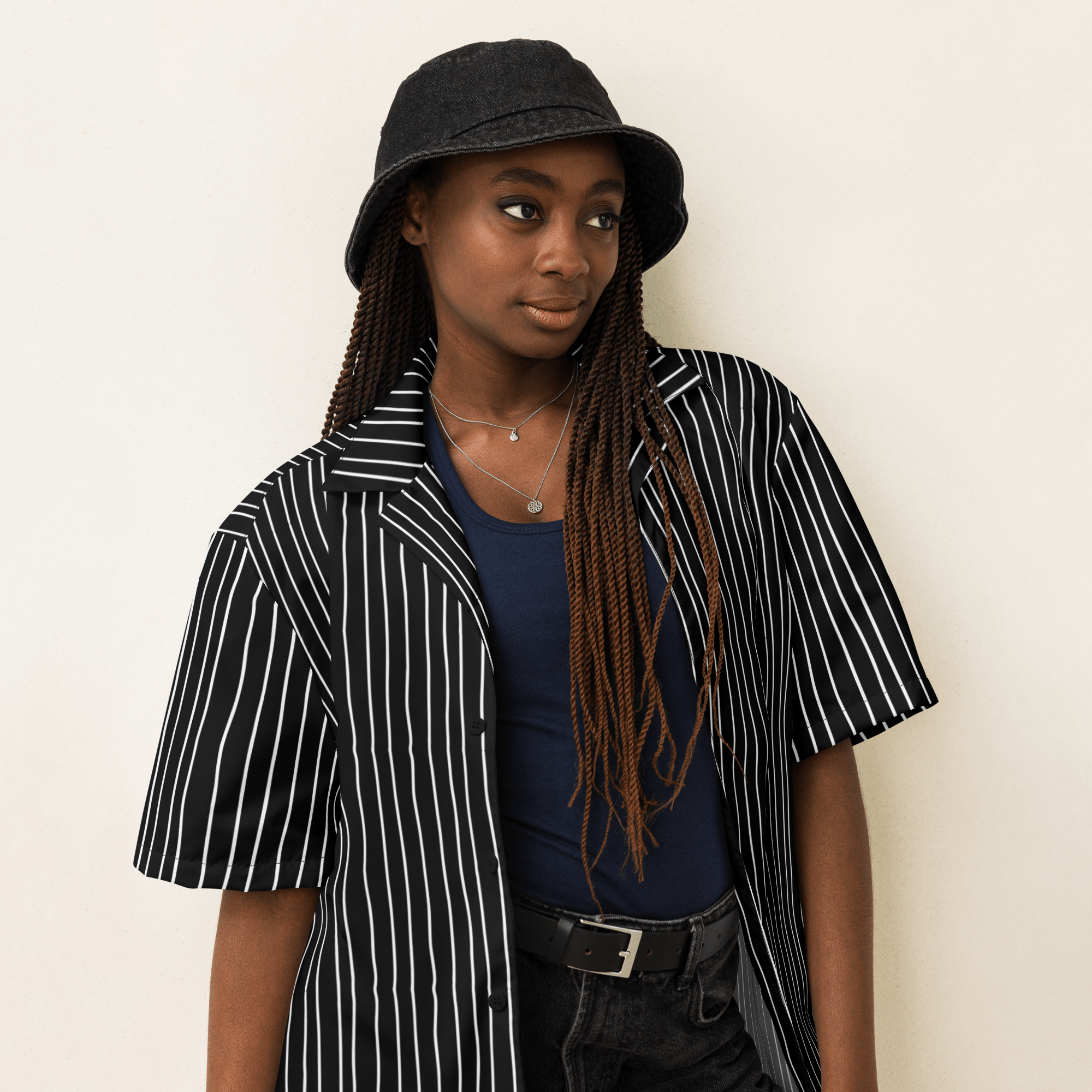 Pumpkin King Pinstripes Button-Up Shirt