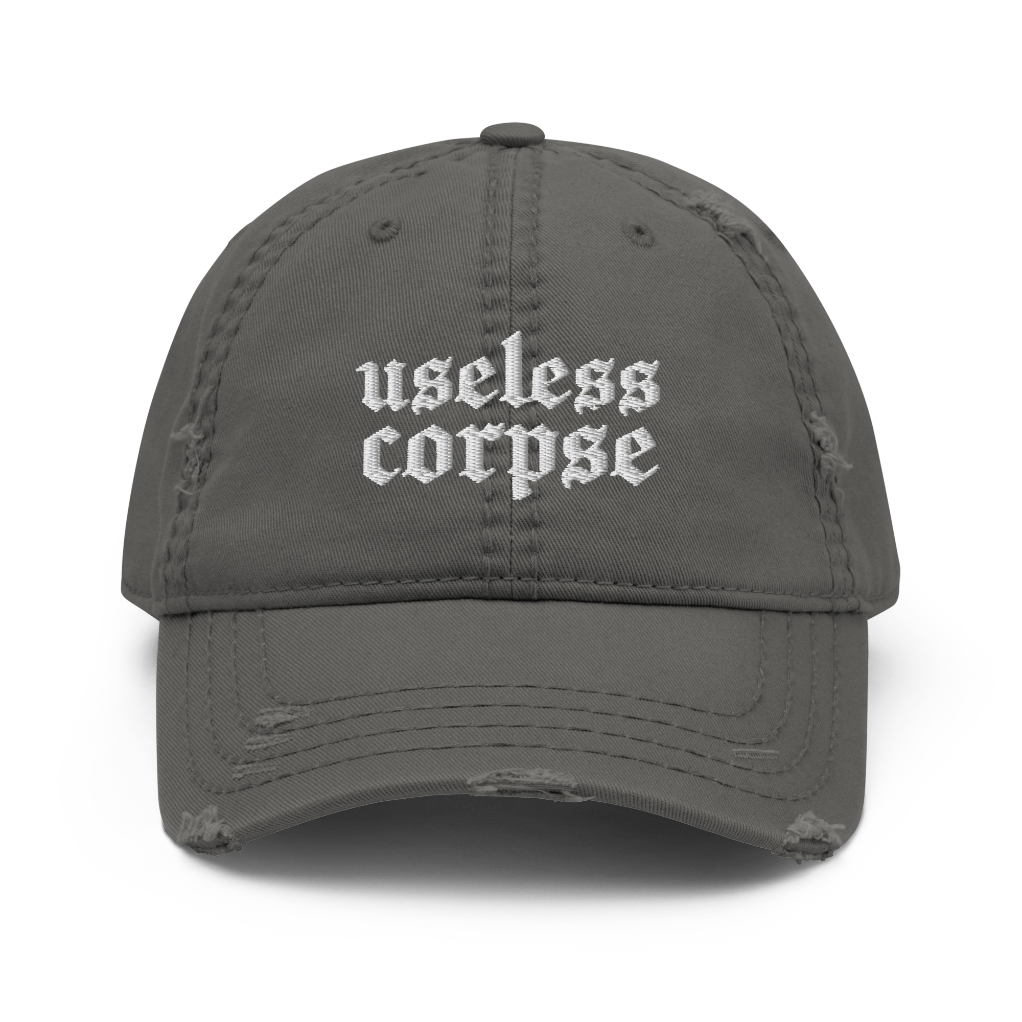 Useless Corpse Gothic Distressed Dad Cap
