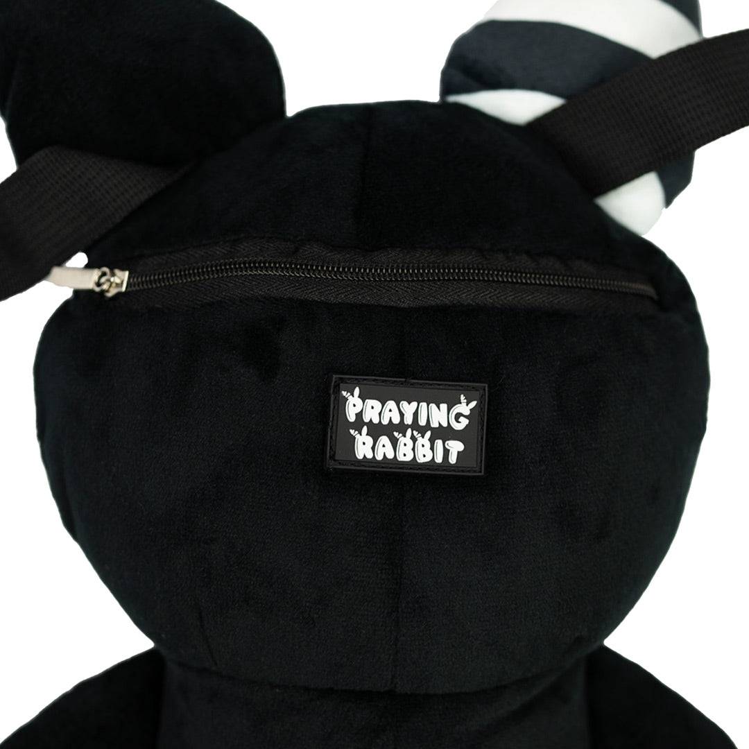 Rabbit Plush Backpack – Black (14”)